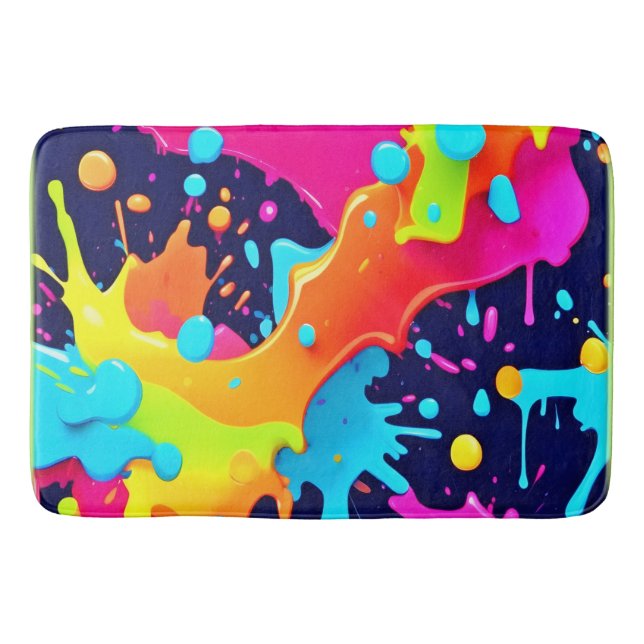 Neon Paint Explosion Badrumsmatta (Framsidan)