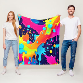 Neon Paint Explosion Fleecefilt