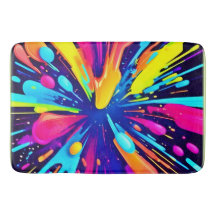 Neon Paint Explosion på Mörken Canvas