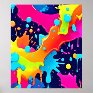 Neon Paint Explosion Poster