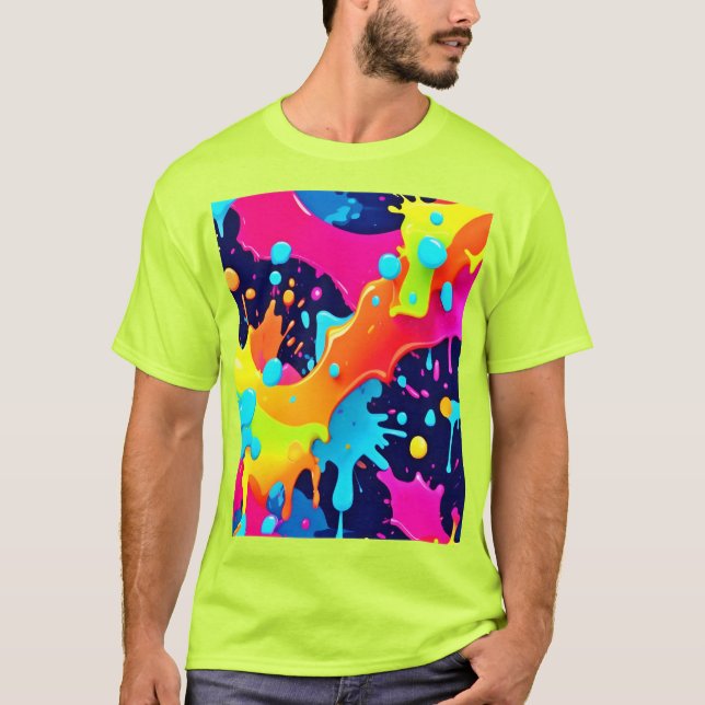 Neon Paint Explosion T Shirt (Framsida)