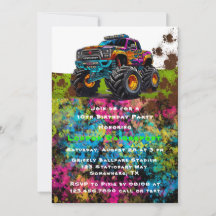 Neon Paint Monster Lastbil Boy Födelsedagsfest