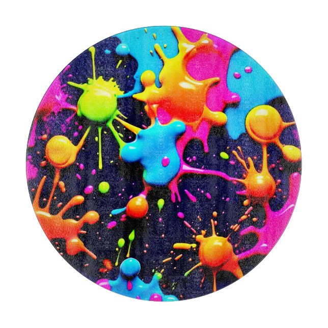 Neon Paint Splatter Abstrakt Art (Framsidan)