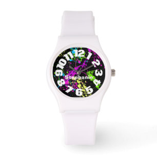 Neon Paint Splatter Armbandsur