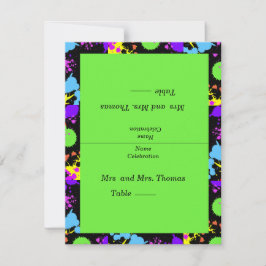 Neon Paint Splatter Bord, eskort Cards Inbjudningar