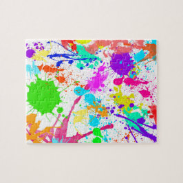 Neon Paint Splatter Colorful Pussel