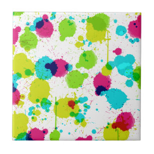 Neon Paint Stänk Ceramic Tile Kakelplatta