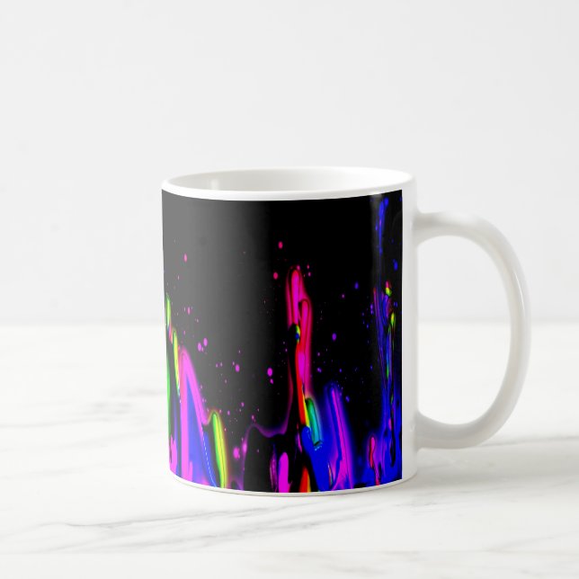 Neon Paint Stänk Colorful. Sätt er egen särprägel  Kaffemugg (Höger)