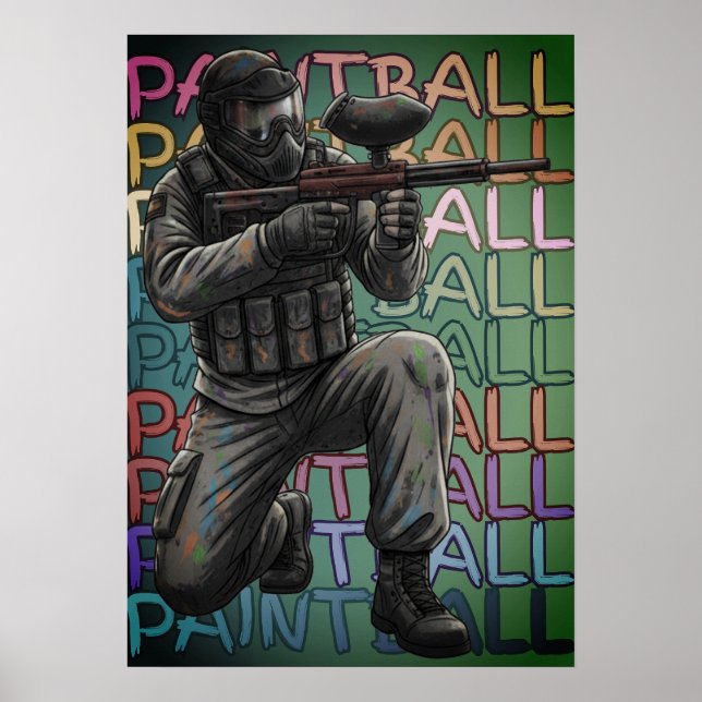Neon Paintball Krigare Poster (Framsidan)