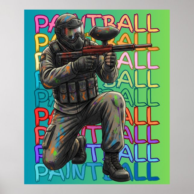 Neon Paintball Warrior  Poster (Framsidan)