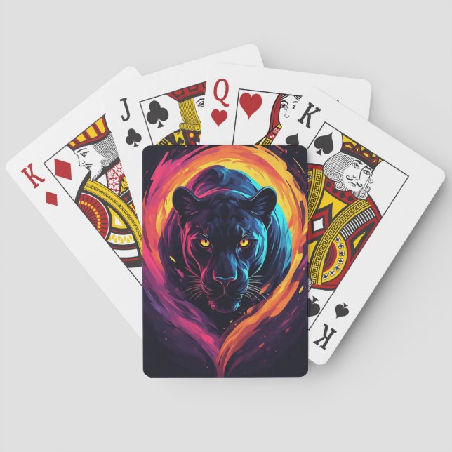 Neon Panter Raseri 🐆⚡ Aggressivt Djungelodjur Casinokort (Baksidan)