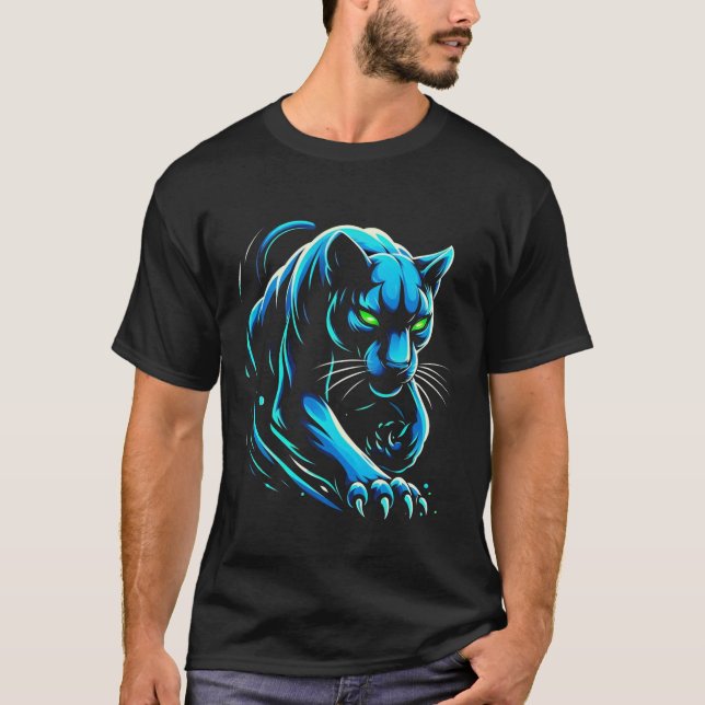 Neon Panther, Prowling Panther T Shirt (Framsida)