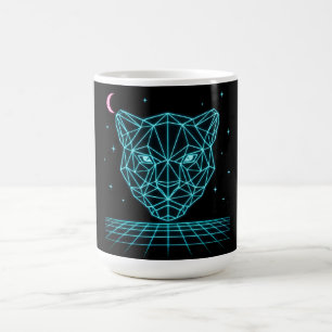 Neon Panther - Synthwave Mörk Elektrisk Kaffemugg