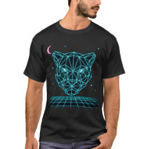 Neon Panther - Synthwave Mörk Elektrisk Tee
