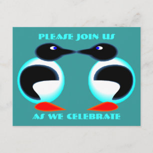 NEON PAR PENGUINER ÅRSFEST INVITATION INBJUDNINGAR