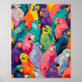 Neon Parrots 🦜 Poster