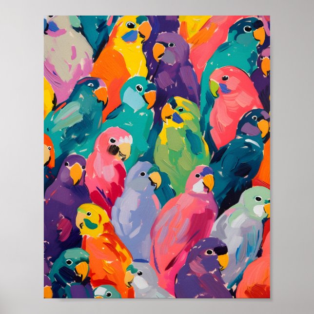Neon Parrots 🦜 Poster (Framsidan)