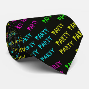 Neon Party glöd i Mörkens utskriftsknapp Slips