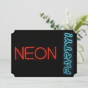 Neon Party Inbjudningar
