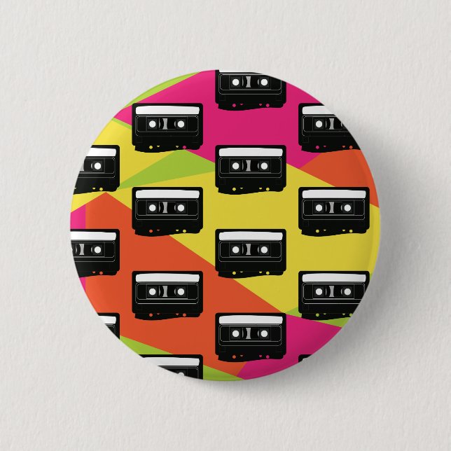 Neon Party Kassettette Button Stift Knapp (Framsida)