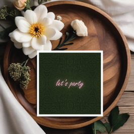 Neon Party-tecken på napkin för grasbakgrund Pappersservett