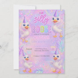 Neon Pastel Fånig Goose Födelsedagsfest inbjudan