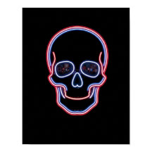 Neon Patriotiskt Dödskalle