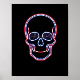 Neon Patriotiskt Dödskalle Poster