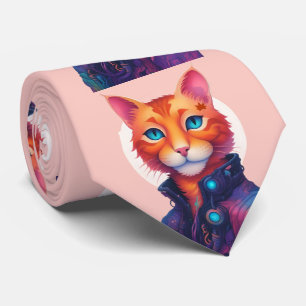"Neon Paws: Den orangefärgade, blåögda cyberpunkka Slips