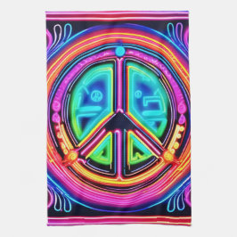 Neon Peace Mandala Kökshandduk