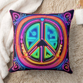 Neon Peace Mandala Kudde