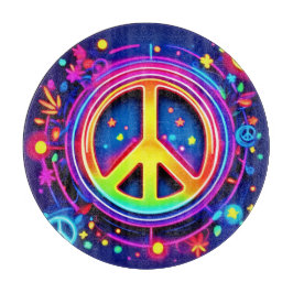 Neon Peace Symbol Art
