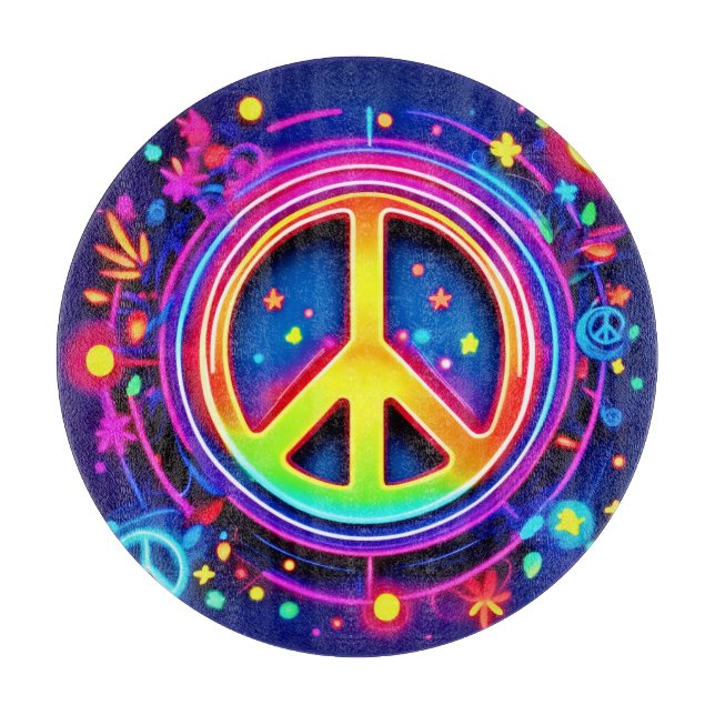 Neon Peace Symbol Art (Framsidan)