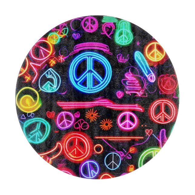 Neon Peace Symbol Mönster (Framsidan)
