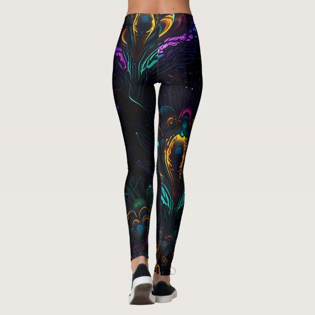 Neon Peacock Elegance Leggings (Baksida)