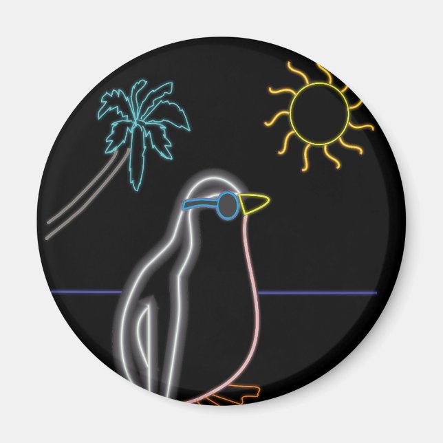 Neon Penguin Magnet (Framsidan)