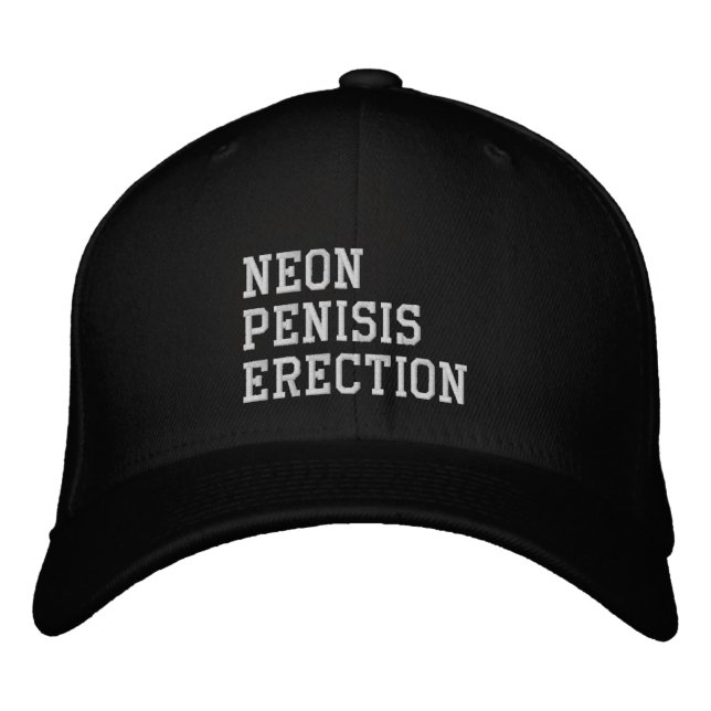Neon Penisis Erection Broderad Keps (Framsida)