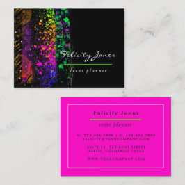 Neon-penseldrag Visitkort