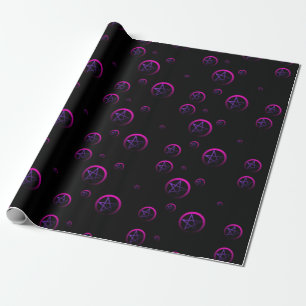 Neon Pentacles Witchy Wrappy Papper Presentpapper