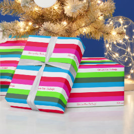 Neon Personlig Helgdag Wrapping Papper Presentpapper