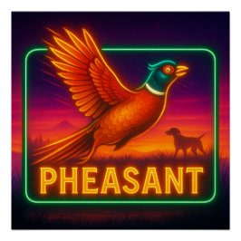 Neon Pheasant Poster Perfect Poster