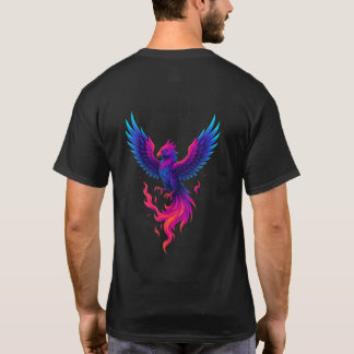 Neon Phoenix Rebirth – Vibrant Mythical Firebird D T Shirt