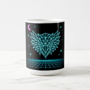 Neon Phoenix Synthwave - Retro Eld Uppstigande Kaffemugg