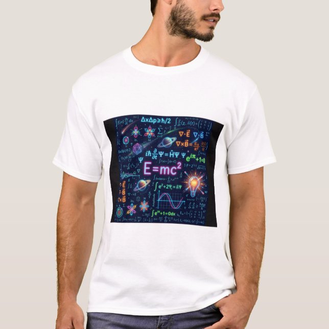 Neon Physics & Math Equations T-Shirt | Science ST (Framsida)