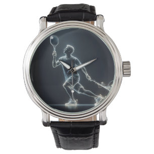 Neon Pickleball Player Armbandsur