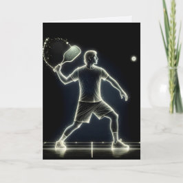 Neon Pickleball Player för födelsedagen Kort