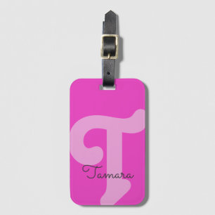 Neon Pink från Bright Monogrammed ursprungligt mon Bagagebricka