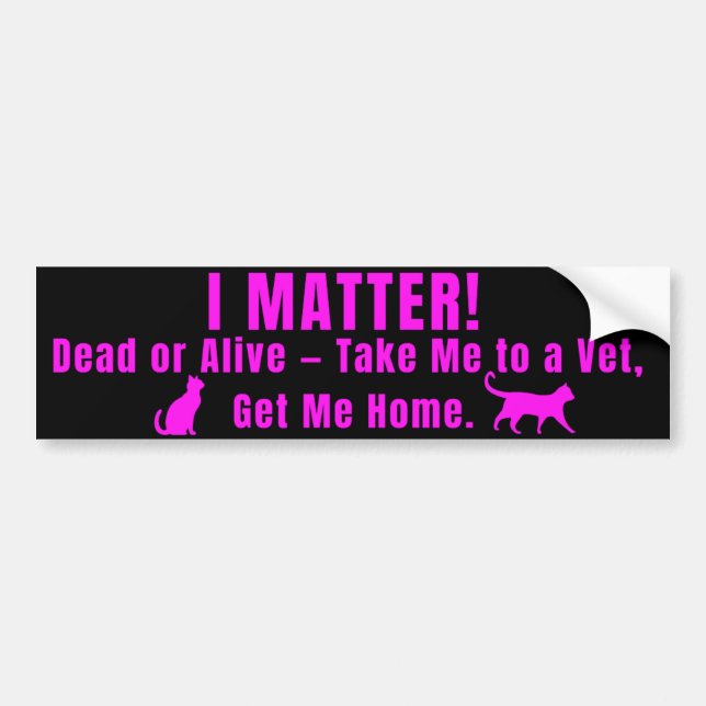 Neon Pink "I Matter" Bumper Sticker Bildekal (Framsidan)