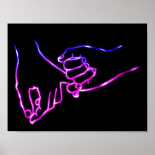 Neon Pinky Lomise Minimal Line Art Cute Simple Poster