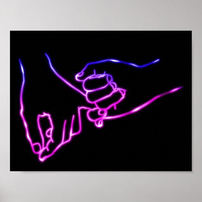 Neon Pinky Lomise Minimal Line Art Cute Simple Poster (Framsidan)